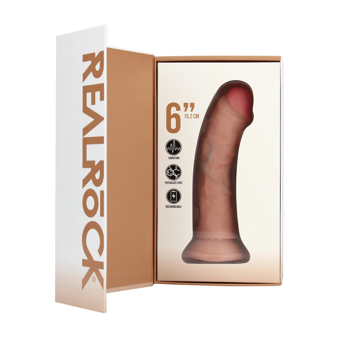 realistische vibrator – met zuignap – RealRock Vlees RealRock by Shots - Afbeelding 6