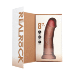 realistische vibrator – gebogen met zuignap, harnas-compatibel – RealRock, vlees RealRock by Shots - Afbeelding 3