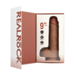 Realistische vibrator – met zuignap en vibratie – RealRock Vlees RealRock by Shots - Afbeelding 9