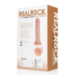 realistische vibrator – vibrerend en roterend met zuignap – RealRock, vlees RealRock by Shots - Afbeelding 6