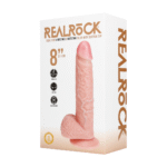 realistische vibrator – vibrerend & draaiend – RealRock Vlees RealRock by Shots