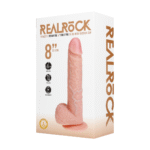 realistische vibrator – met zuignap en harnas-compatibel – RealRock, vlees RealRock by Shots - Afbeelding 5