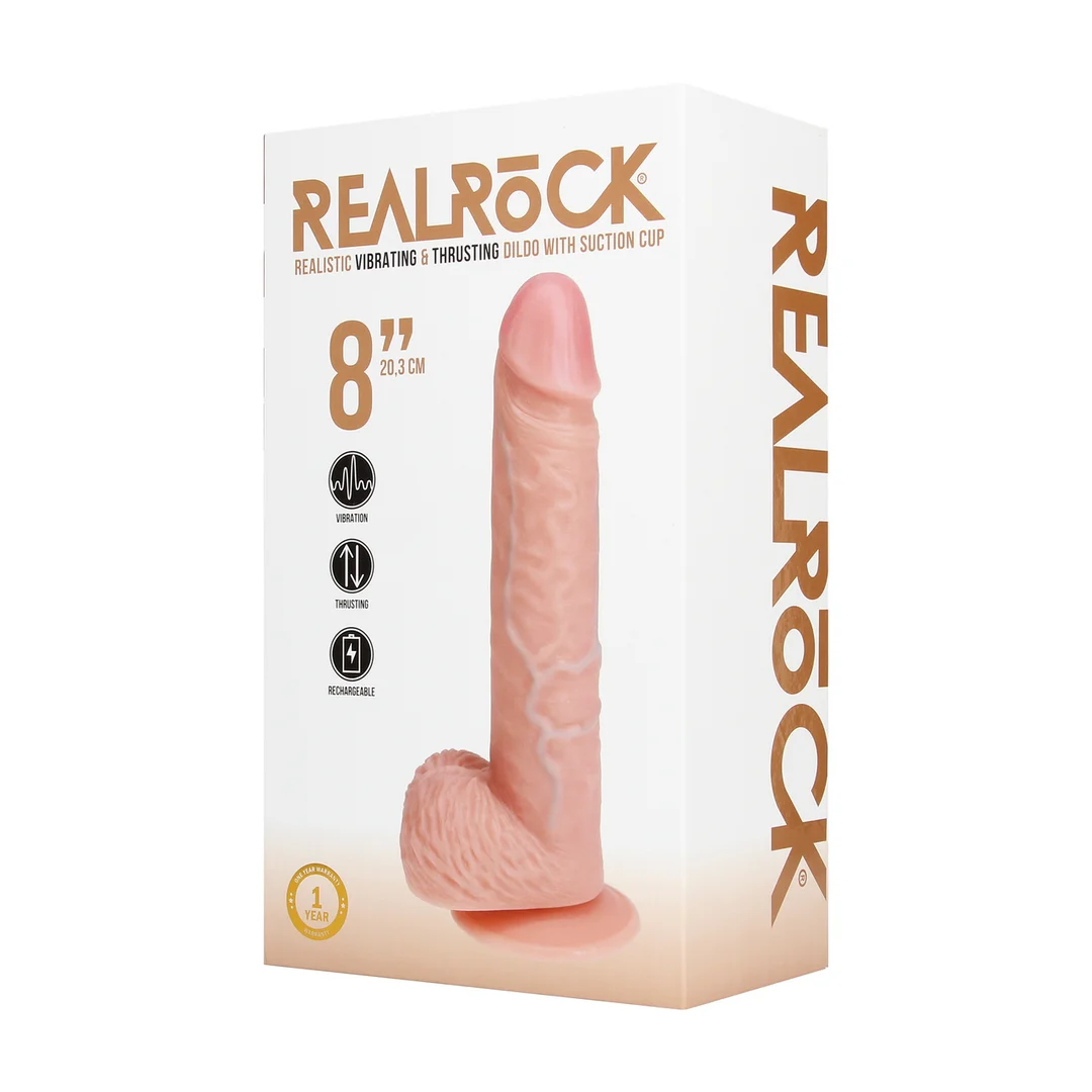 realistische vibrator – met zuignap en harnas-compatibel – RealRock, vlees RealRock by Shots - Afbeelding 1