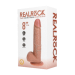 realistische vibrator – met zuignap en harnas-compatibel – RealRock, vlees RealRock by Shots - Afbeelding 11