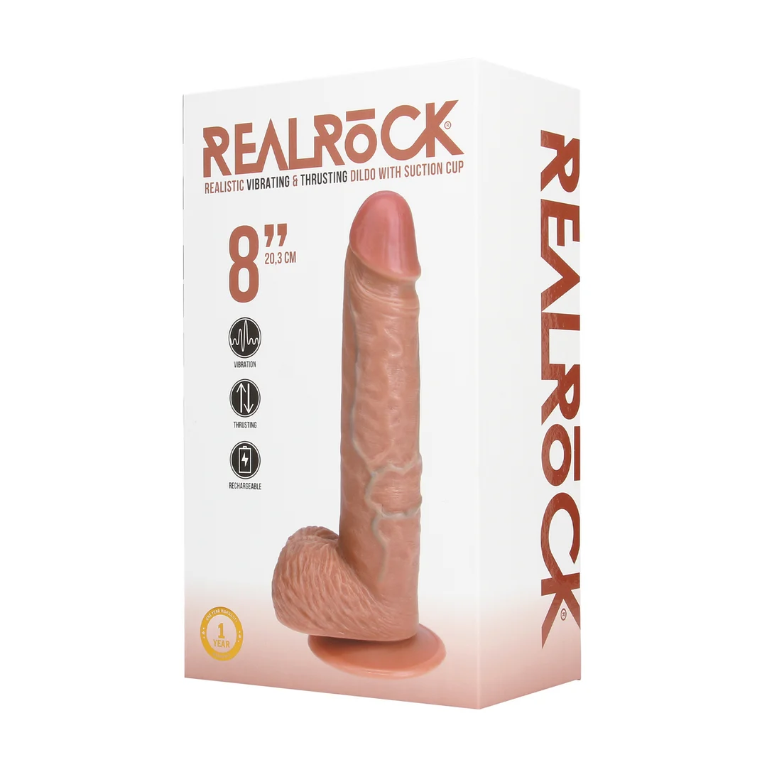 realistische vibrator – met zuignap en harnas-compatibel – RealRock, vlees RealRock by Shots - Afbeelding 10