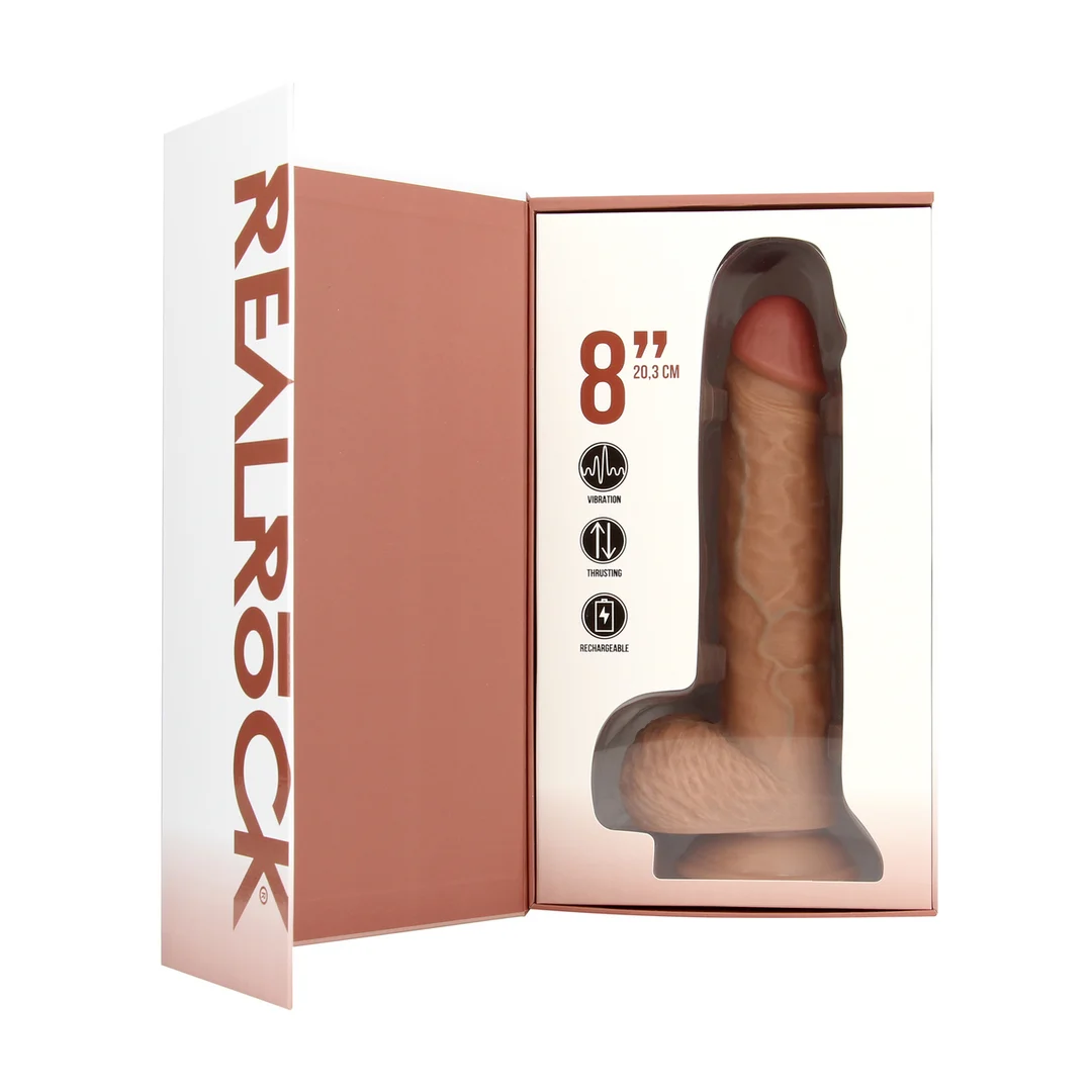 realistische vibrator – met zuignap en harnas-compatibel – RealRock, vlees RealRock by Shots - Afbeelding 12