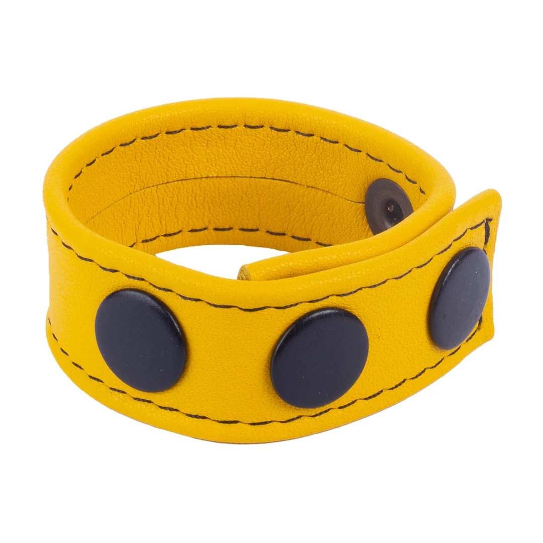 RL-14501-5 Anneau pénien Cocky en cuir jaune – Image 1