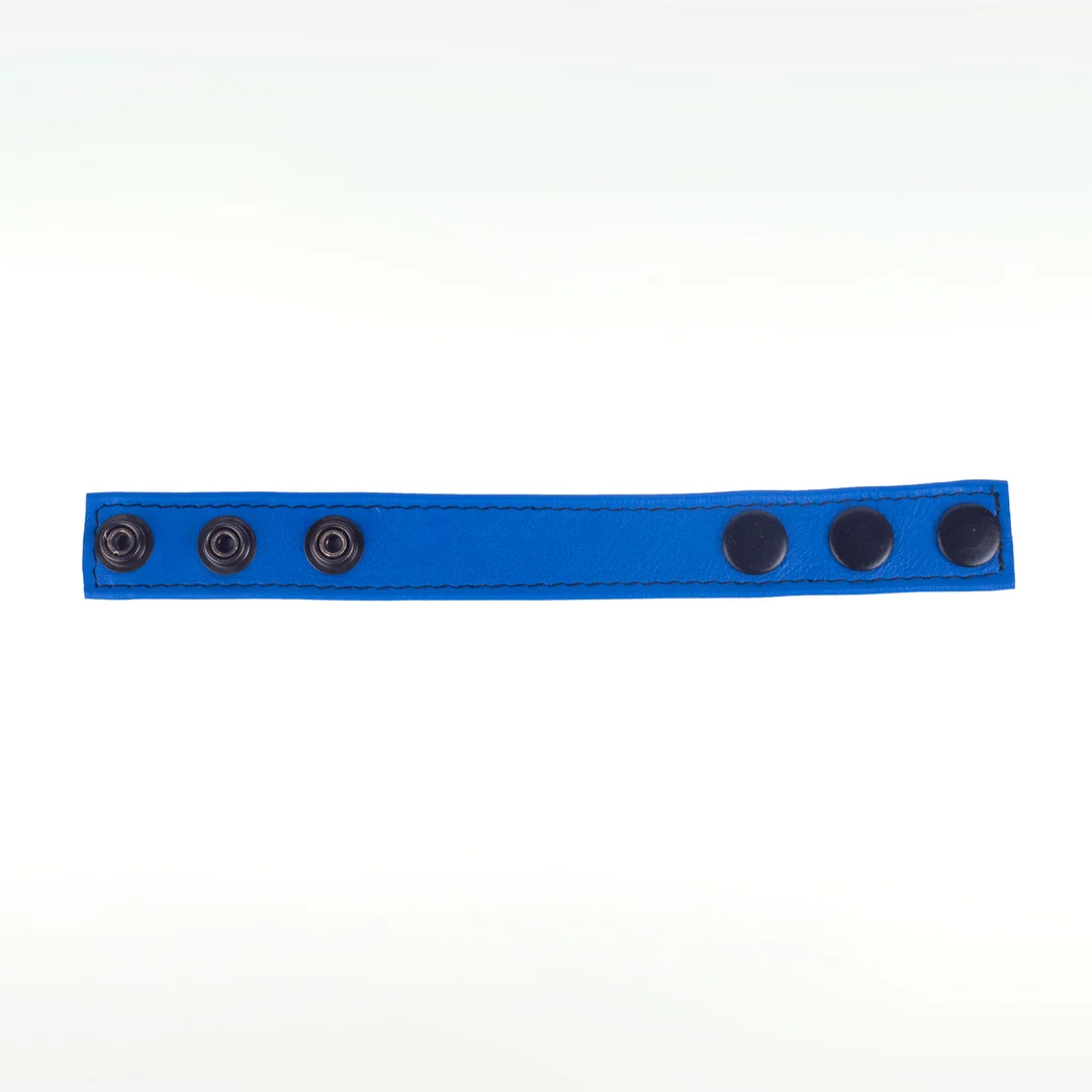 Red Leather Cocky verstelbare leren cockring blauw - Afbeelding 2