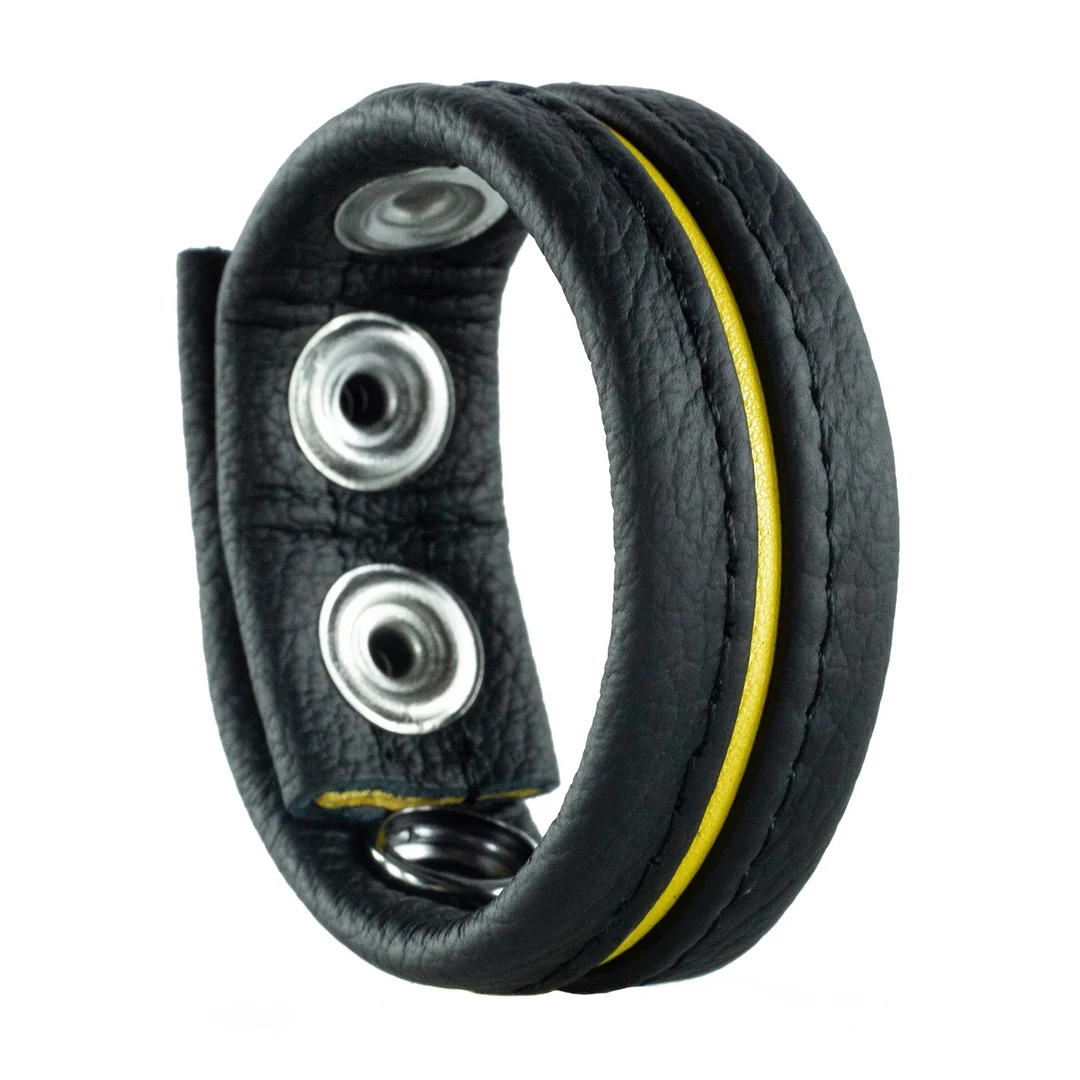 RL-31892-5 Verstelbare leren cockring geel - Afbeelding 1