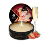 Massagekaars – Mini massage- en ambiancekaars – Aardbei Sprankelende Wijn – Shunga – 30 ml - Afbeelding 2