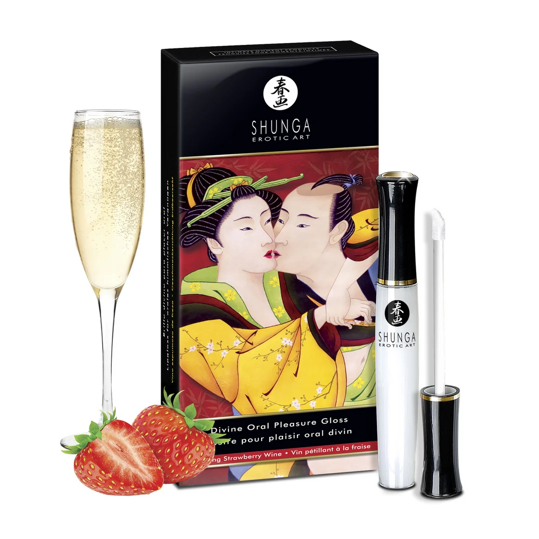 Shunga Divine Oral Lipgloss Fragola e Vino Frizzante - immagine 4