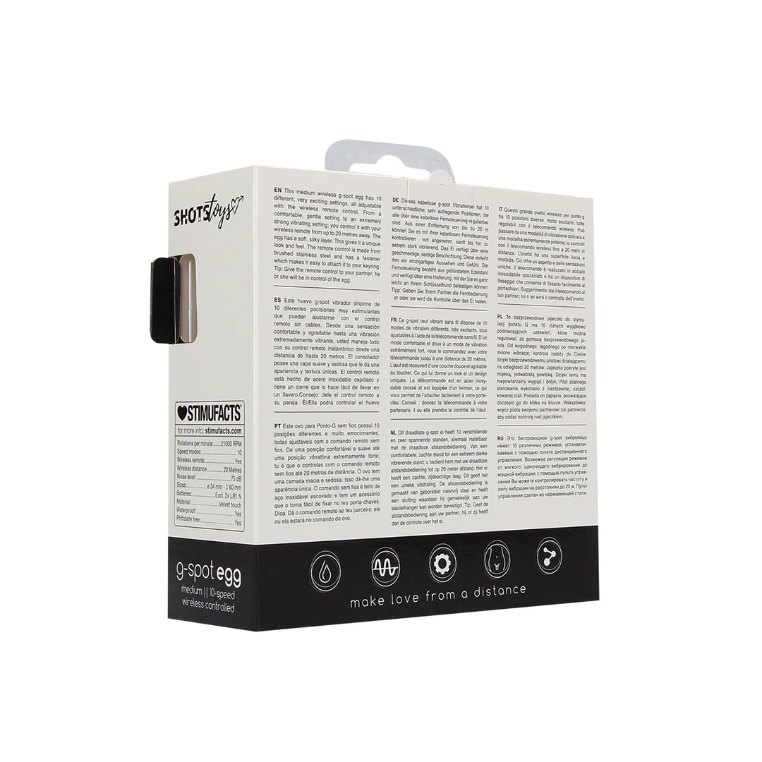 vibrerend ei – draadloos met afstandsbediening, 10 standen – Shots Toys Shots Toys by Shots - Afbeelding 2