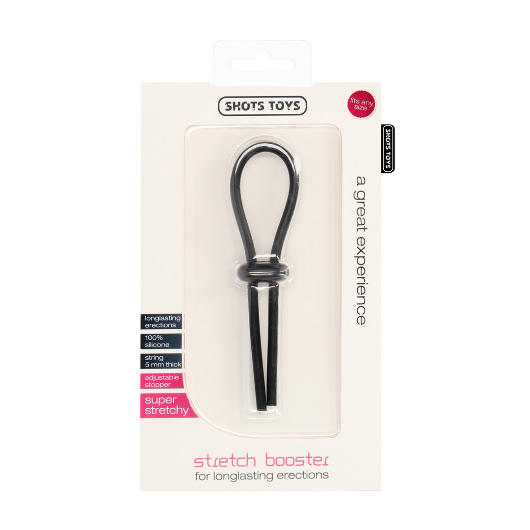 SHT408BLK_1_1 Niet-vibrerende cockring met verstelbare ring – Stretch Booster - Afbeelding 1