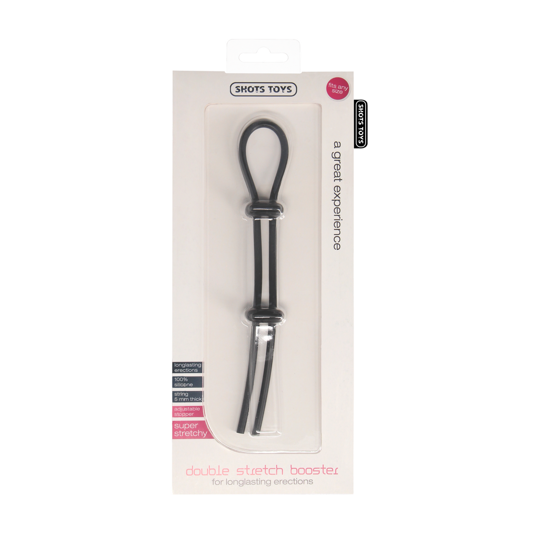 SHT409BLK_1_1 Niet-vibrerende cockring met verstelbare maat – Stretch Booster - Afbeelding 1