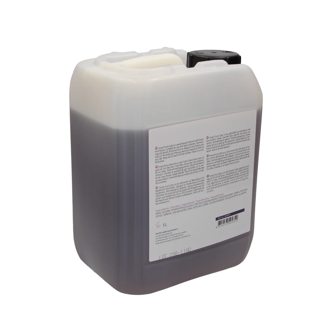Glijmiddel op waterbasis – Geschikt voor latex condooms – Bosvruchten – 1,3 gal / 5 l – Shots Lubes - Afbeelding 1