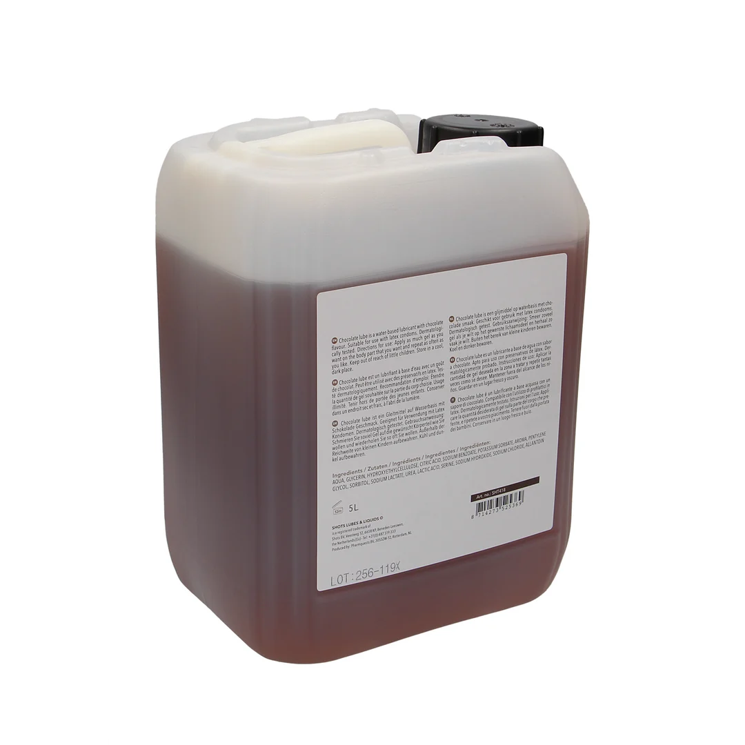 SHT418_1_1 Glijmiddel met smaakje – Op waterbasis, geschikt voor gebruik met latex condooms – Chocolade – 1,3 gal / 5 l - Afbeelding 1