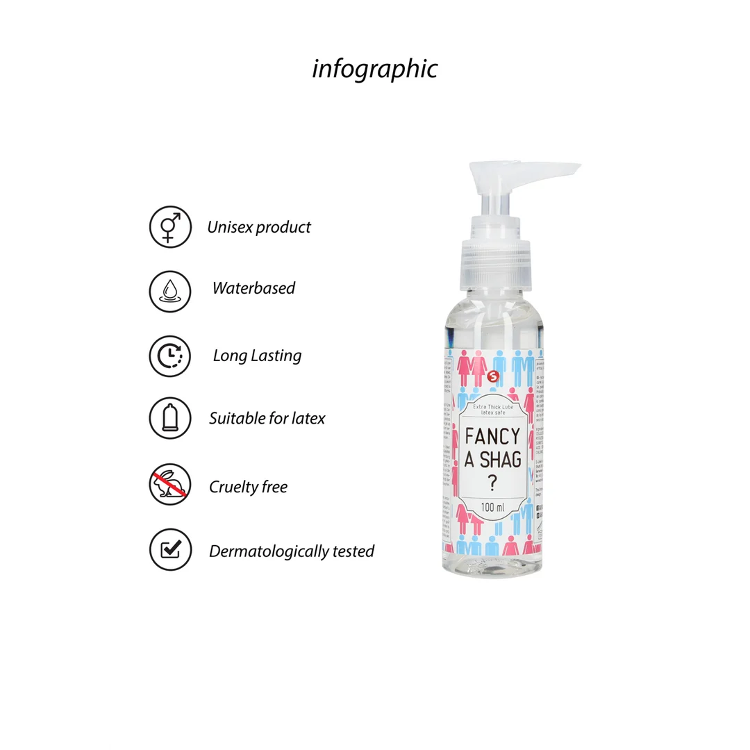 Glijmiddel op waterbasis – Extra dik (Fancy A Shag?) – Ongeparfumeerd/Geen smaak – 100 ml – S-Line by Shots - Afbeelding 1
