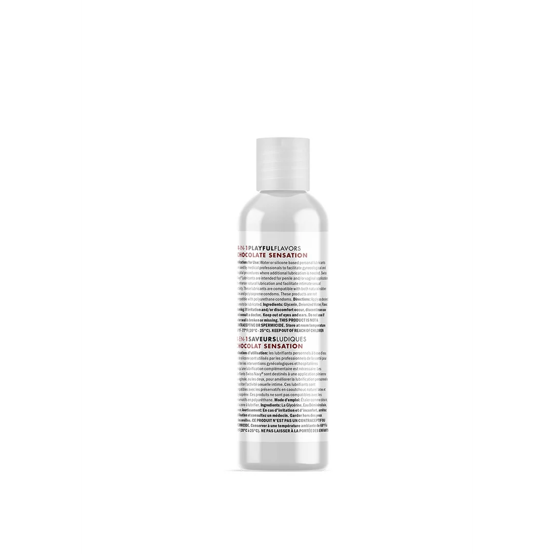 Glijmiddel met smaakje – eetbaar, waterbasis en verwarmend – Chocolade – 29,5 ml – Swiss Navy - Afbeelding 1