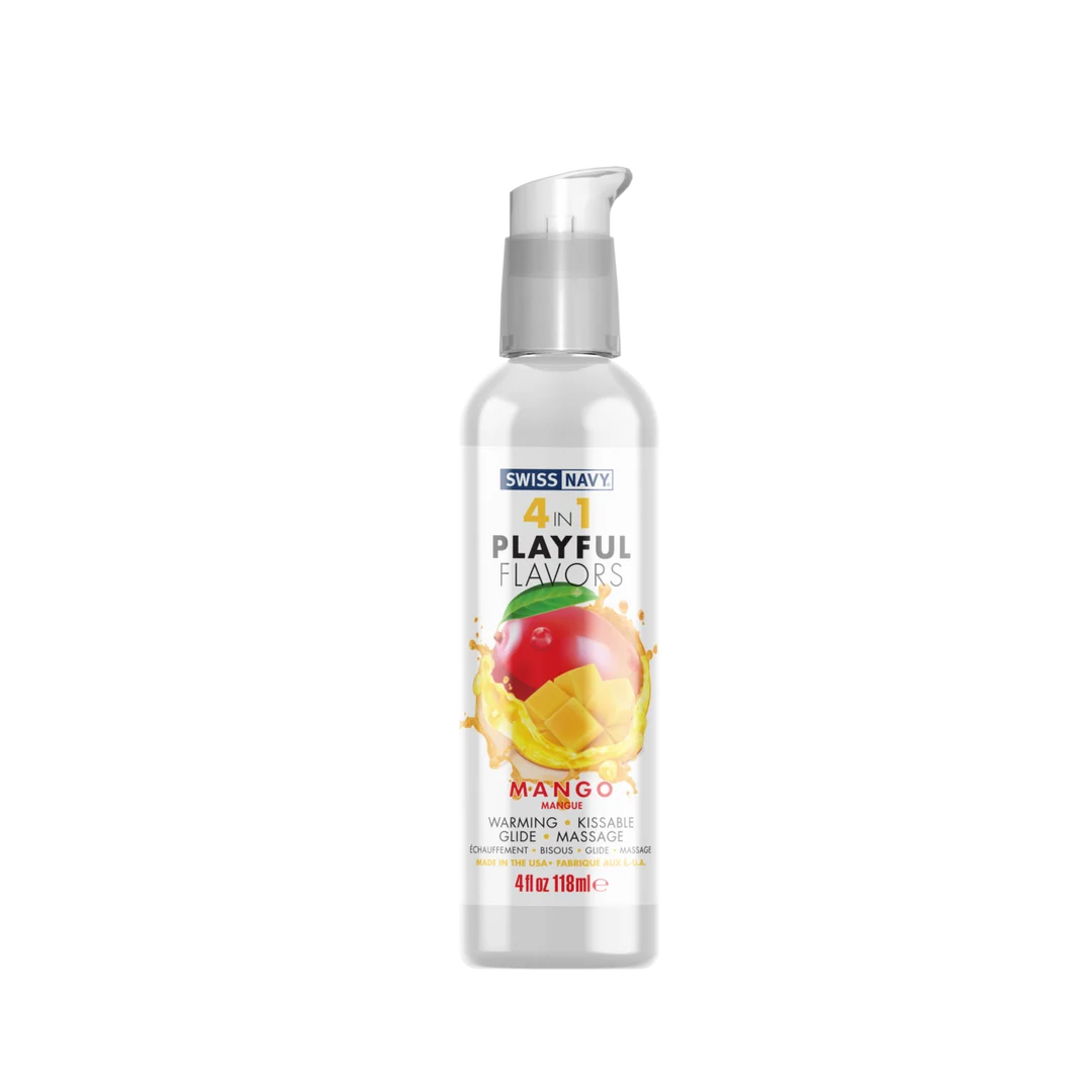 Glijmiddel met smaakje – 4 in 1 Playful Flavors, eetbaar en verwarmend – Mango – 5 ml Sachet – Swiss Navy - Afbeelding 7