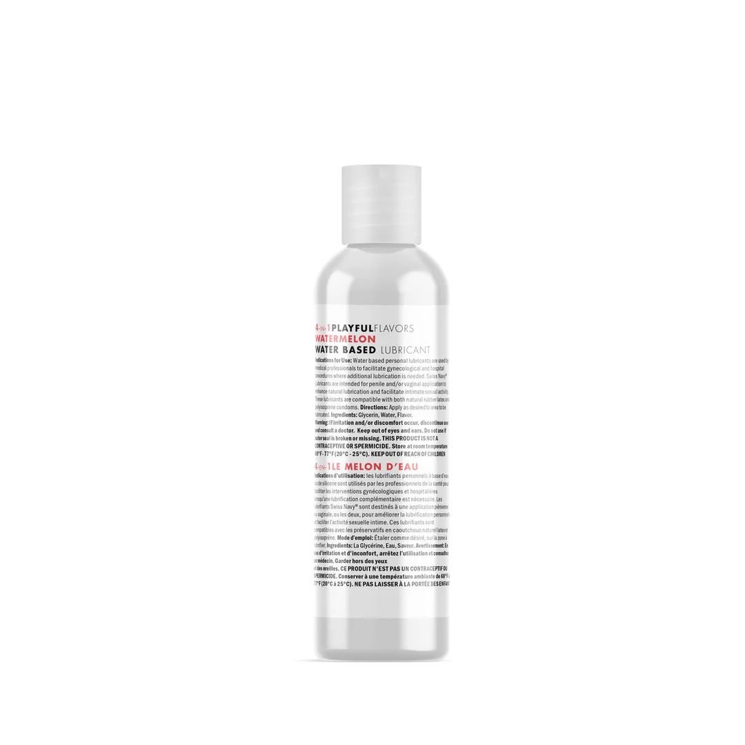 Glijmiddel met smaakje – 4 in 1 Playful Flavors glijmiddel met watermeloen – Watermeloen – 5 ml – Swiss Navy - Afbeelding 1