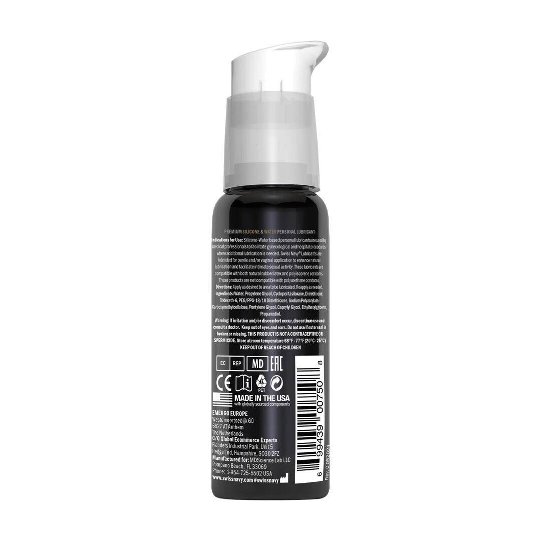 Glijmiddel (neutraal) – Hybride siliconen- en waterbasis glijmiddel – ongeparfumeerd, geen smaak – 29,5 ml – Swiss Navy - Afbeelding 3
