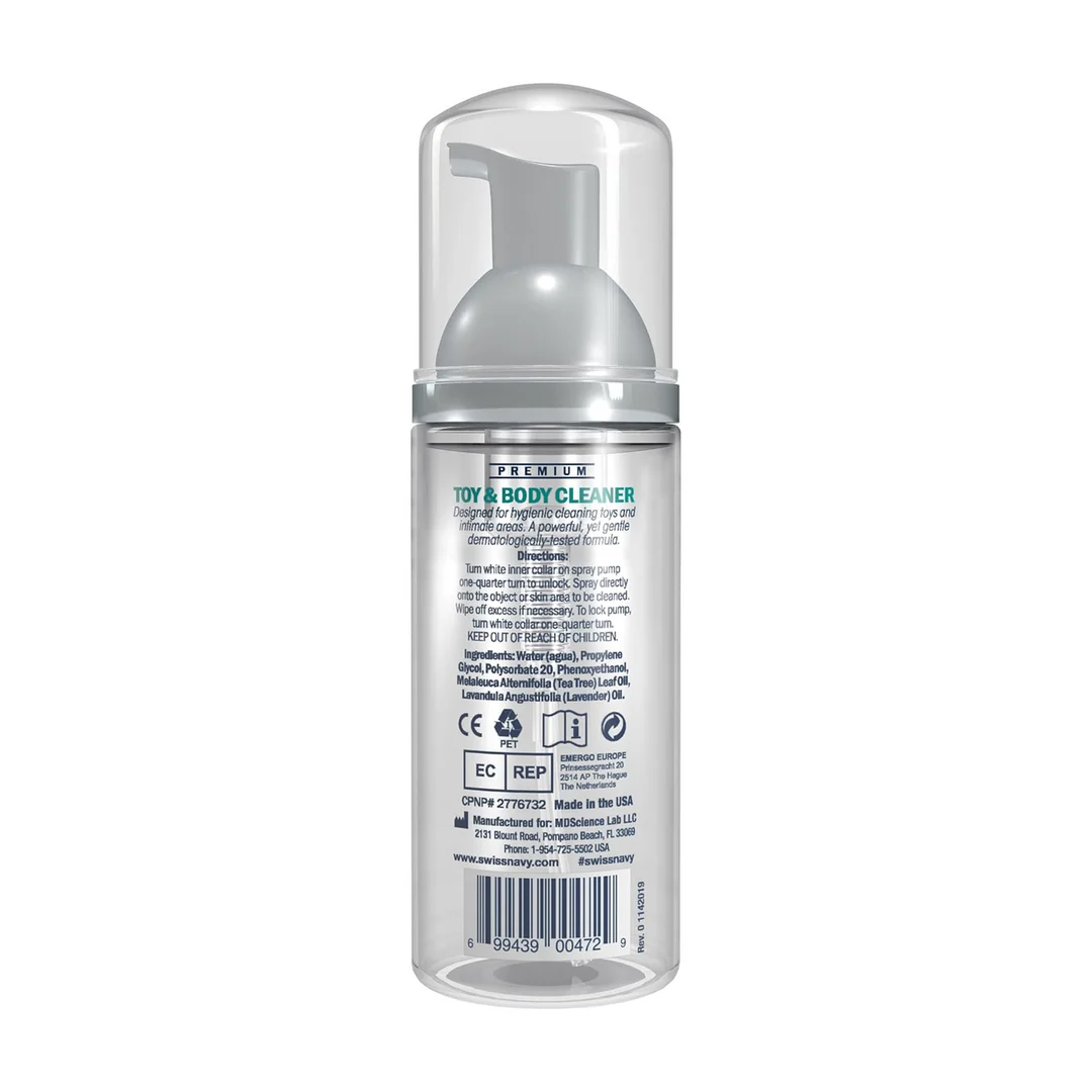 SNTB1-6OZ_1_1 Toy and body cleaner – Reinigingsspray voor toys en huid, geschikt bij siliconen glijmiddel – Swiss Navy – 177 ml / 6 fl oz – TESTER - Afbeelding 1