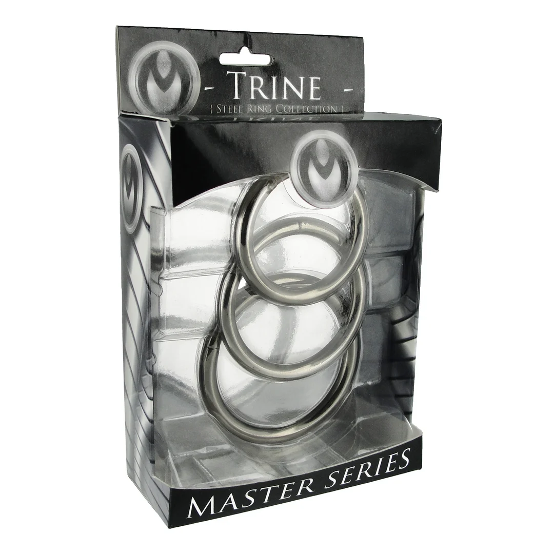 XR Brands Trine stalen cockring collectie - Afbeelding 1