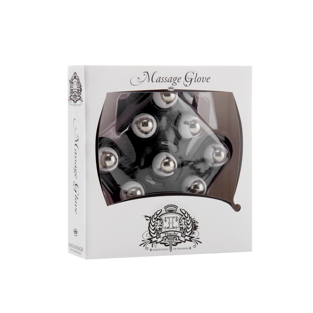 TOU072BLK_1 Massage handschoen – Verstelbare glove met 360° rollers en anti‑slip grip – Touché - Afbeelding 1