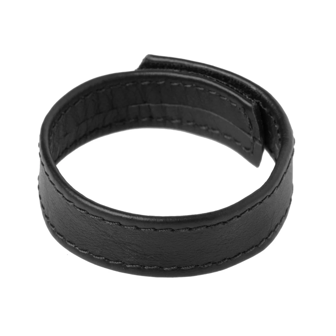 XR Brands leren cockring met klittenband - Afbeelding 1
