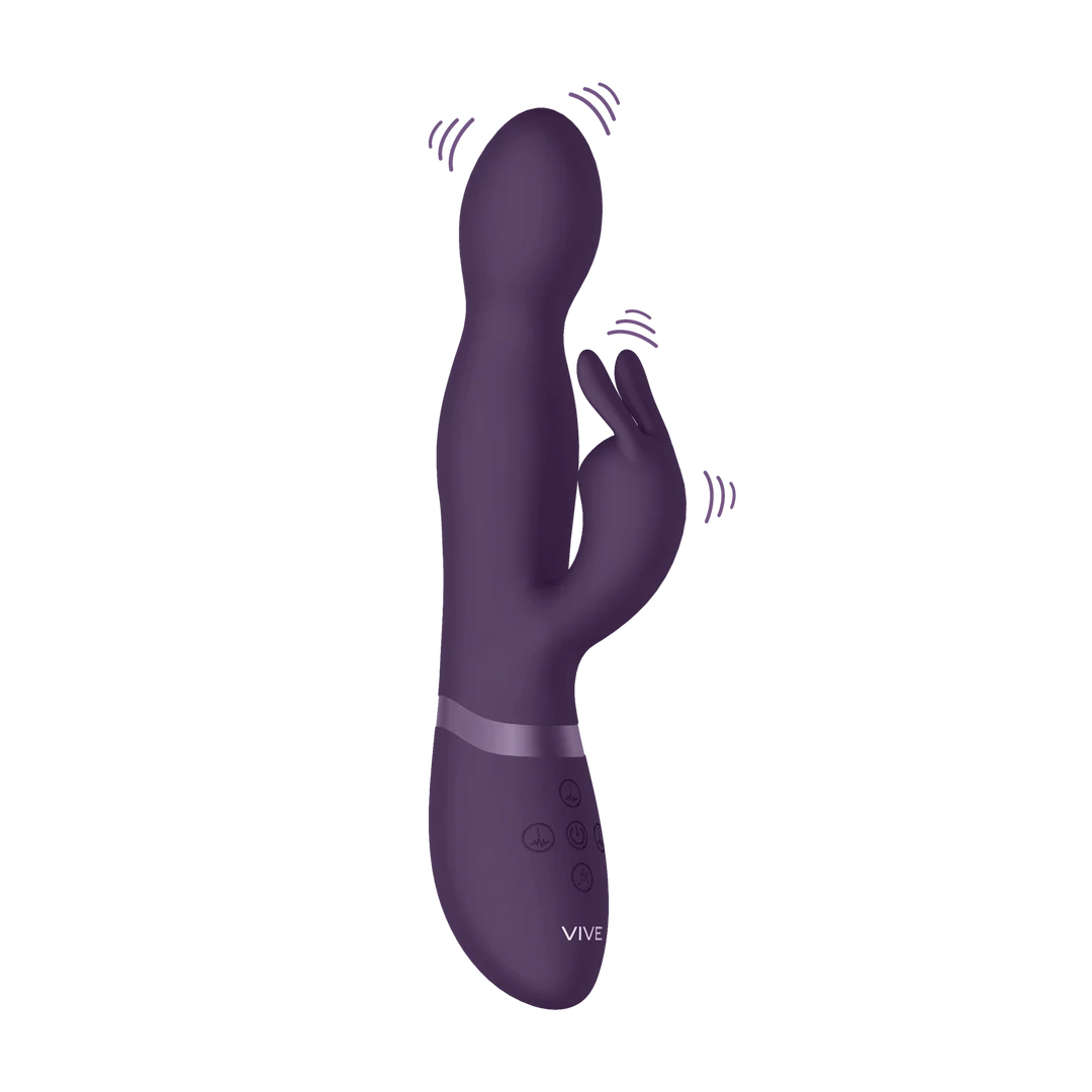 rabbit vibrator – 360° roterende g-spot tip & 10 standen – VIVE by Shots, paars - Afbeelding 4