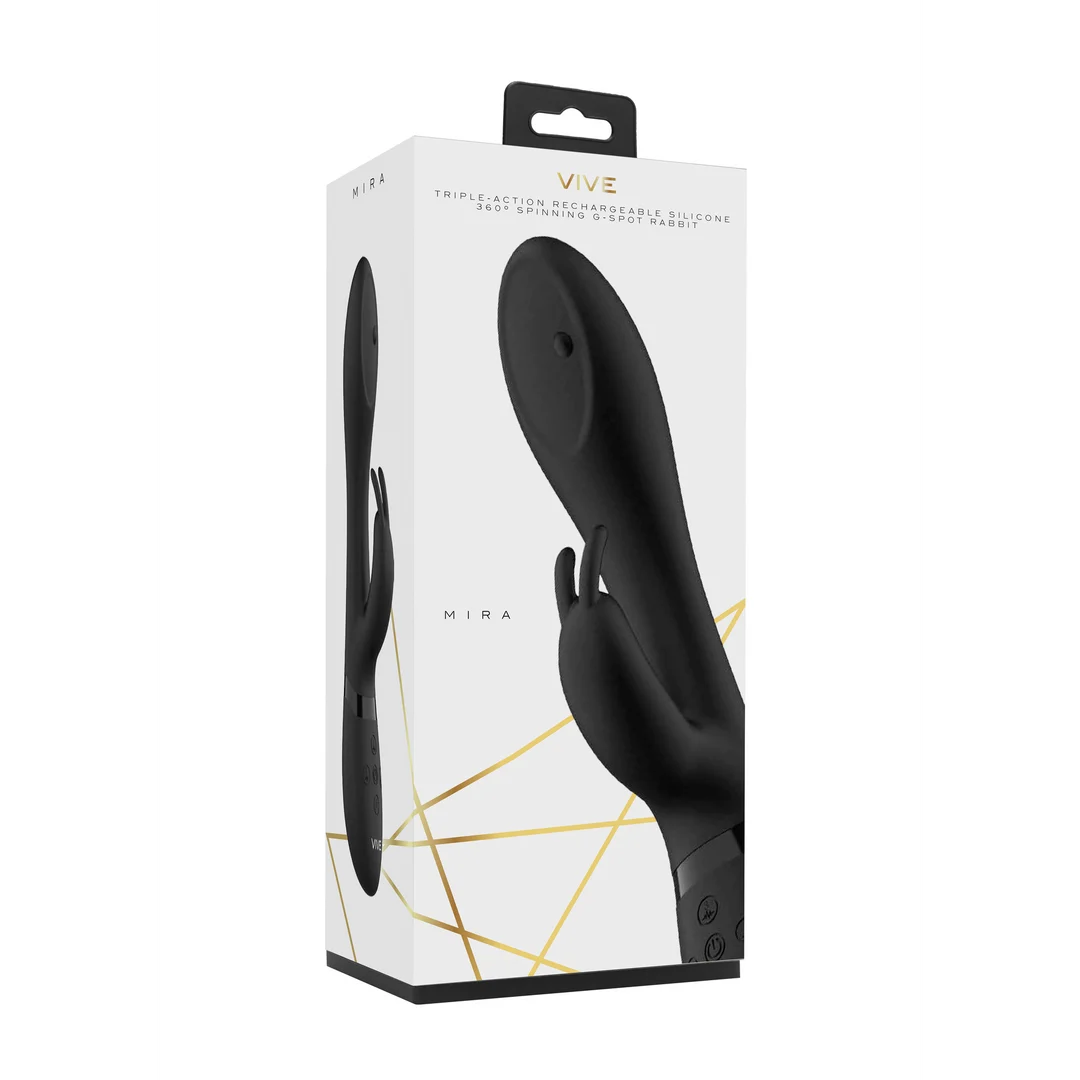 rabbit vibrator – draaiende kralen & 10 standen – VIVE Mira, roze VIVE by Shots - Afbeelding 8