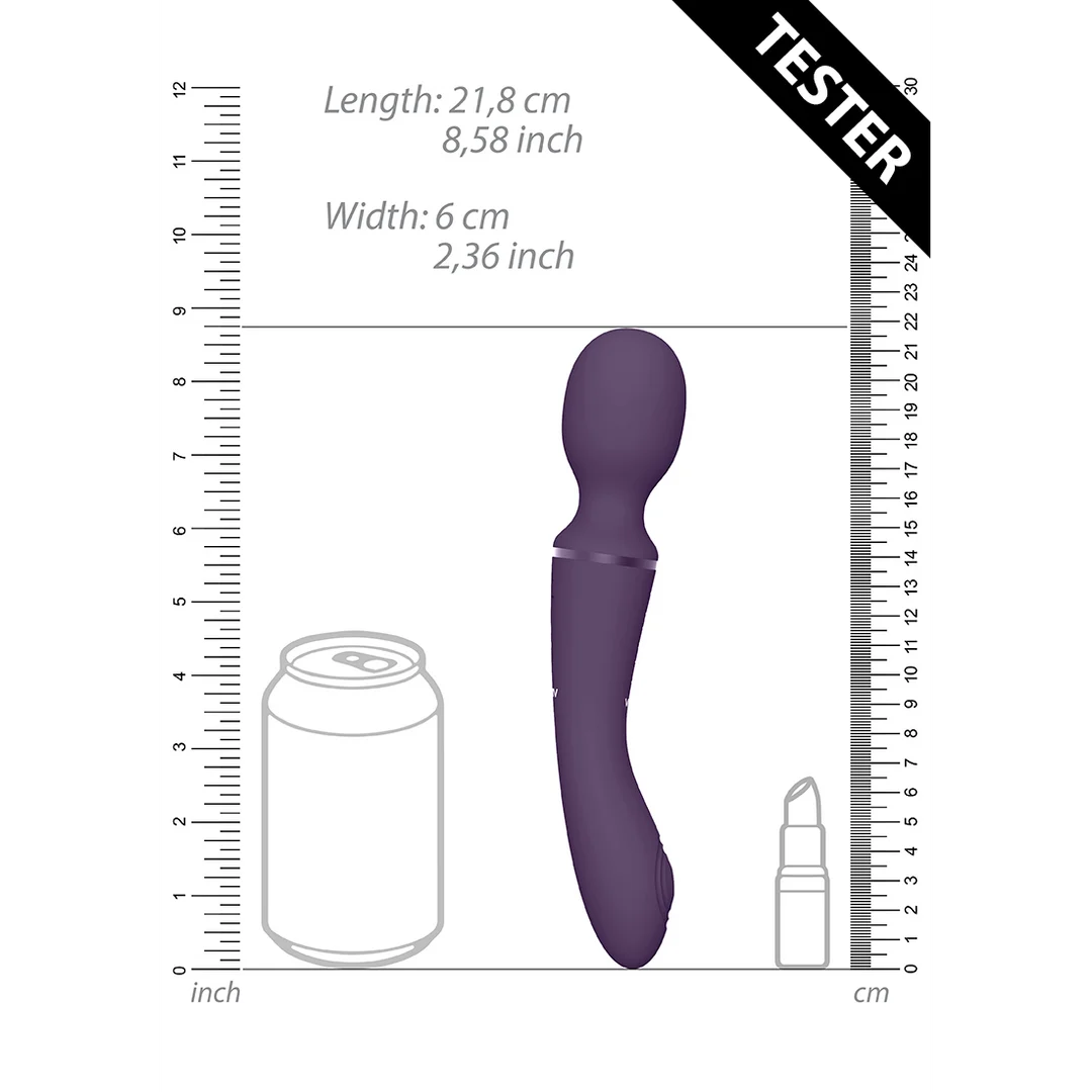 wand vibrator – dubbele motor & 10 standen – VIVE by Shots, paars VIVE by Shots - Afbeelding 14
