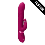 rabbit vibrator – vibrerende tip & roterende kralen – VIVE by Shots, roze VIVE by Shots
