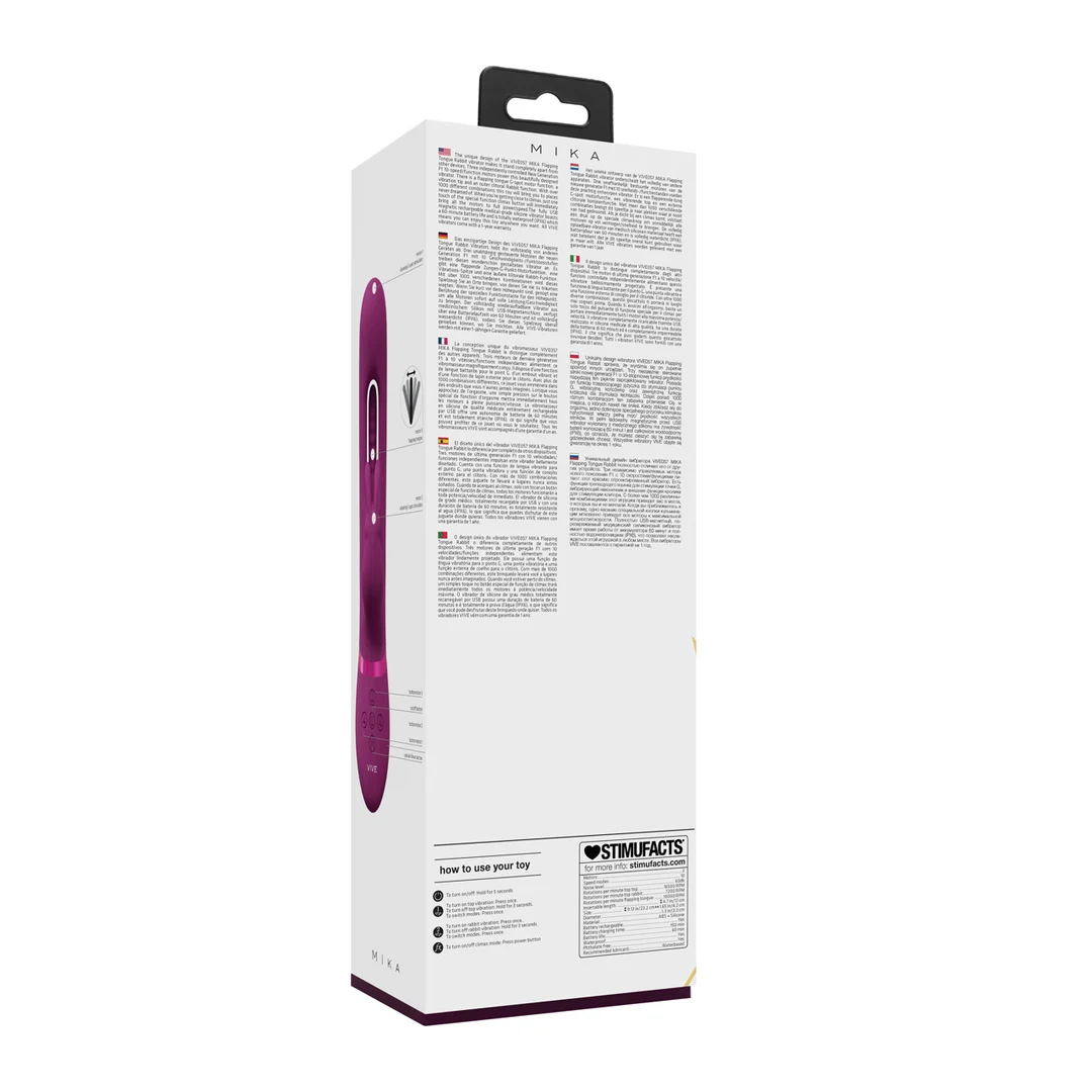 VIVE by Shots VIVE, rosa, vibratore rabbit a triplo motore con linguetta vibrante per il punto G - immagine 3