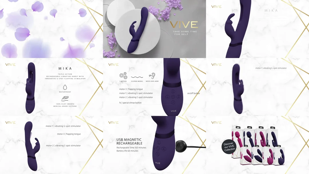 VIVE by Shots VIVE, rosa, vibratore rabbit a triplo motore con linguetta vibrante per il punto G - immagine 12