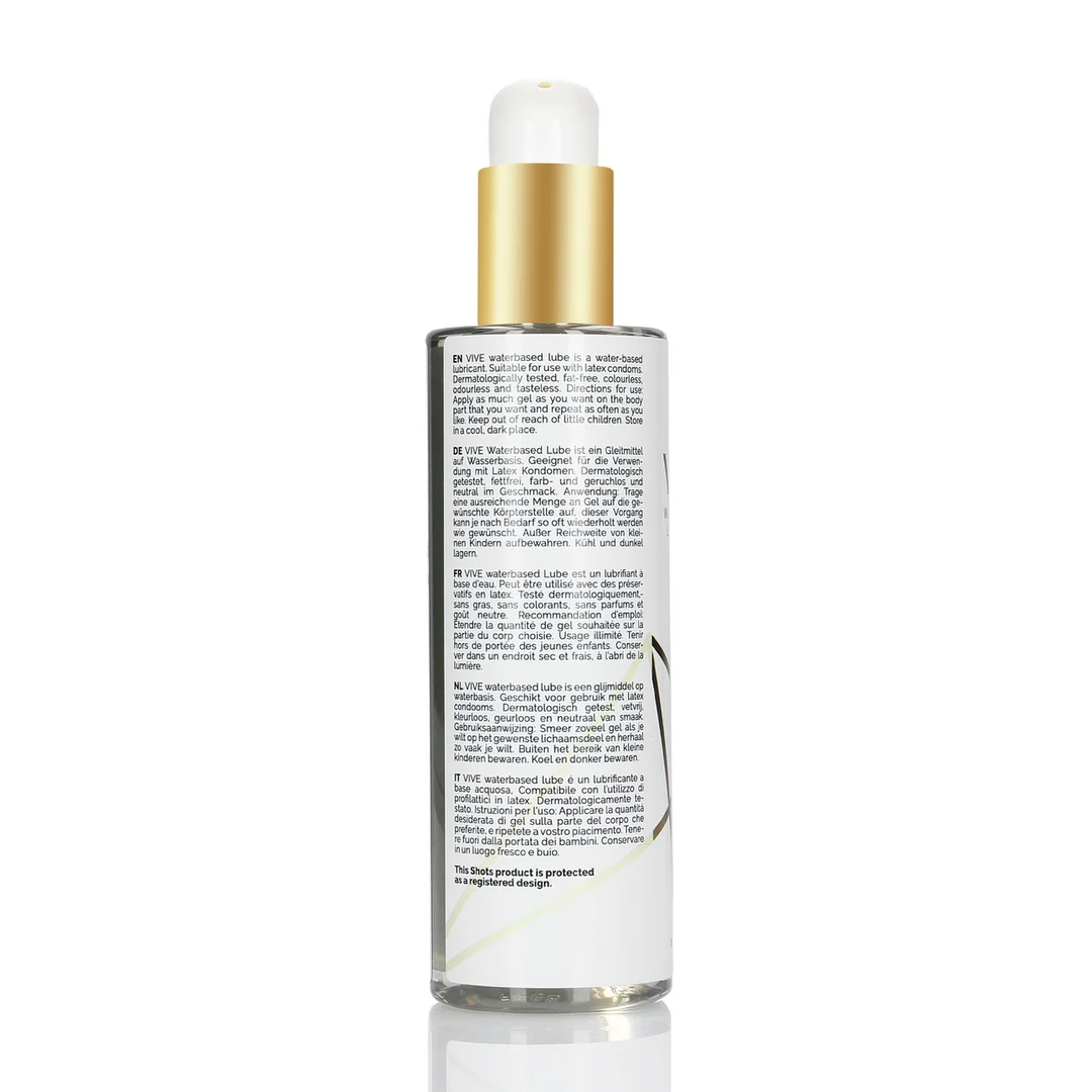 Glijmiddel op waterbasis – dermatologisch getest en vetvrij – ongeparfumeerd, geen smaak – 200 ml – VIVE by Shots - Afbeelding 2